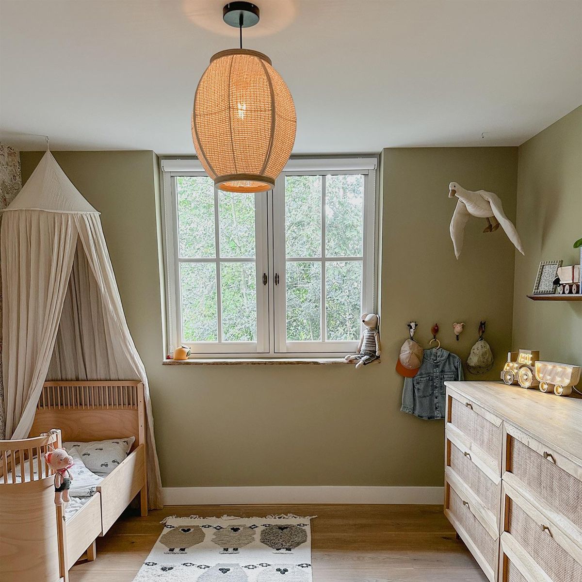 Oosterse hanglamp naturel stof 35 cm - Rob