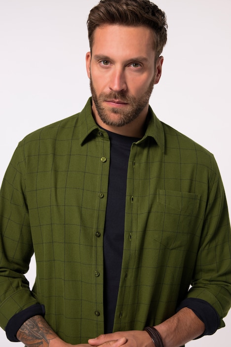 JP 1880 Karo-Flanellhemd, Langarm, Kentkragen, Modern Fit, bis 8 XL