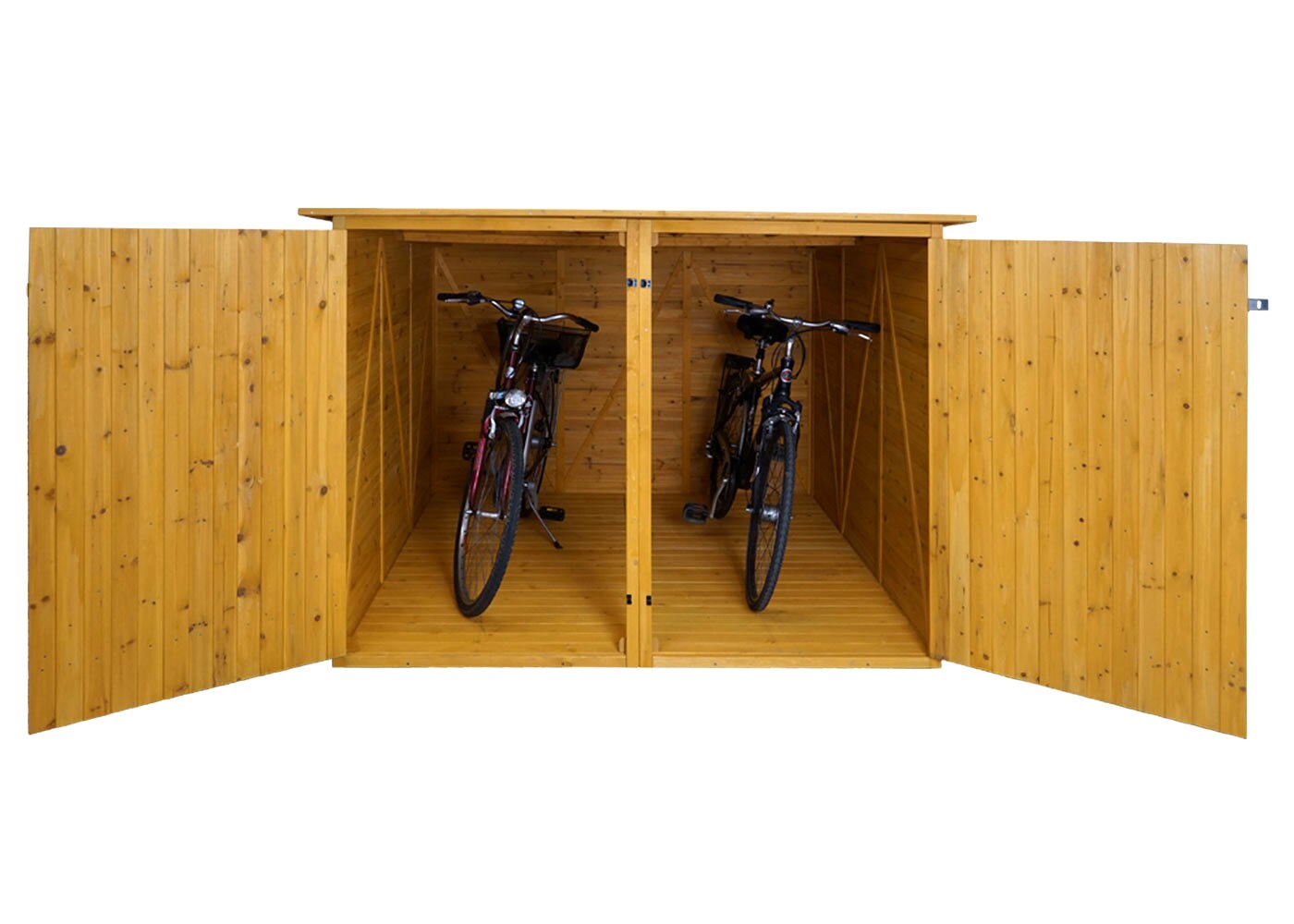 2er-Fahrradgarage MCW-H60, Fahrradbox Geräteschuppen Gerätehaus, MVG abschließbar 151x200x200cm ~ braun