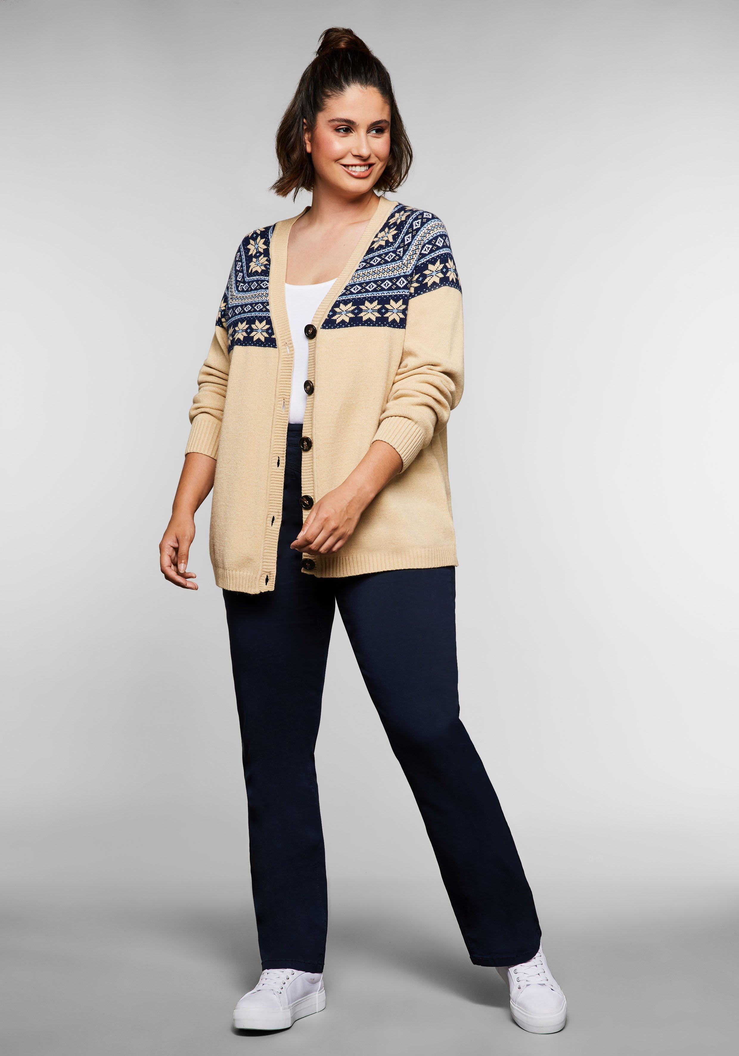 Strickjacke mit Norwegermuster, weiche Qualität