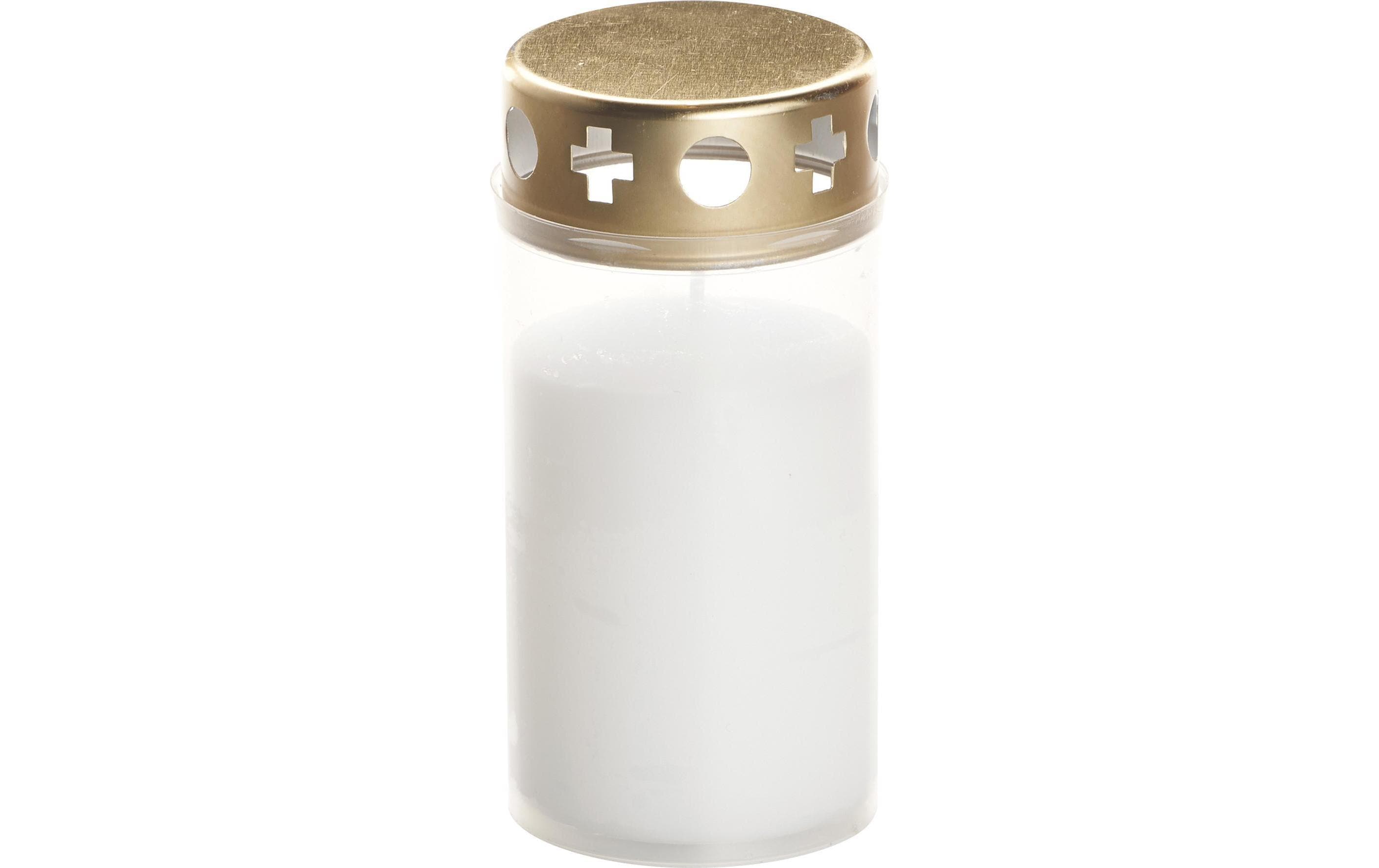 Grabkerze Weiss mit DeckelGrablicht mit Kappe