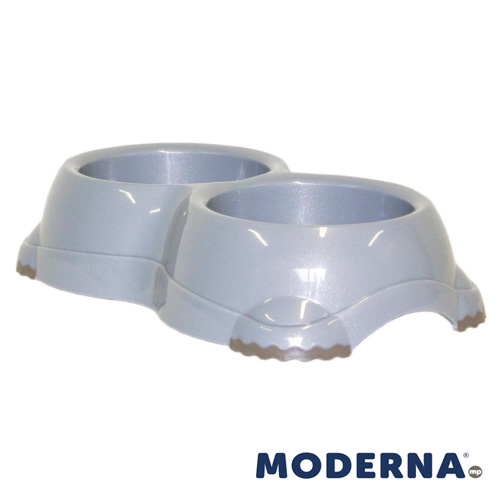 MP SMARTY DOUBLE DOG FEEDER Nº2 (CINZA 2 x 645 ml (31 x 7))