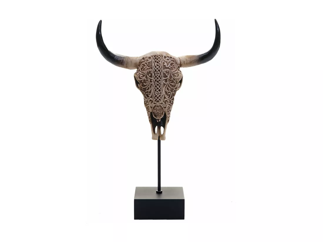 Figurine tête de vache résine 12 x 8 x 22 cm 04_0002840
