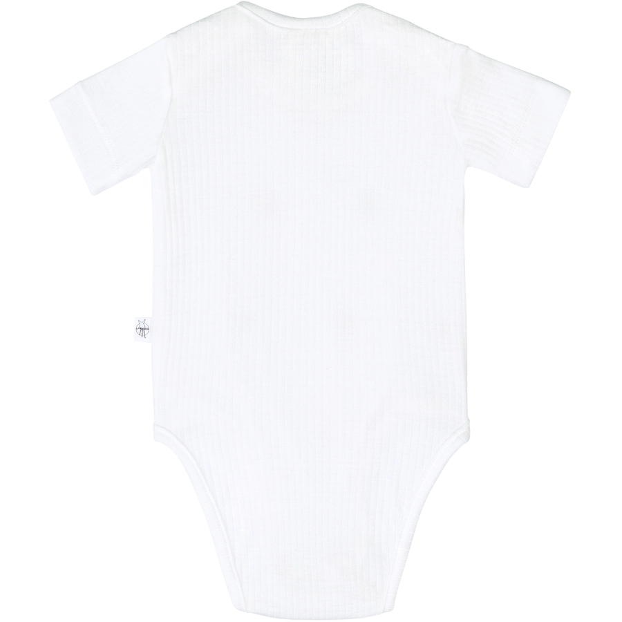 LÄSSIG Baby Body kurzarm gerippt milky weiß
