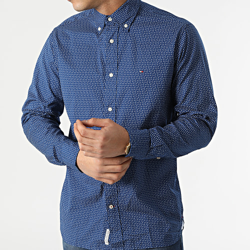 Chemise Manches Longues Soft Micro Print 3119 Bleu Marine
