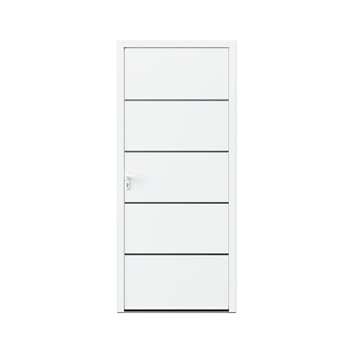Porte d'entrée FORTIA alu blanc RAL 9003 Cecina 96 x h.218 cm poussant droit
