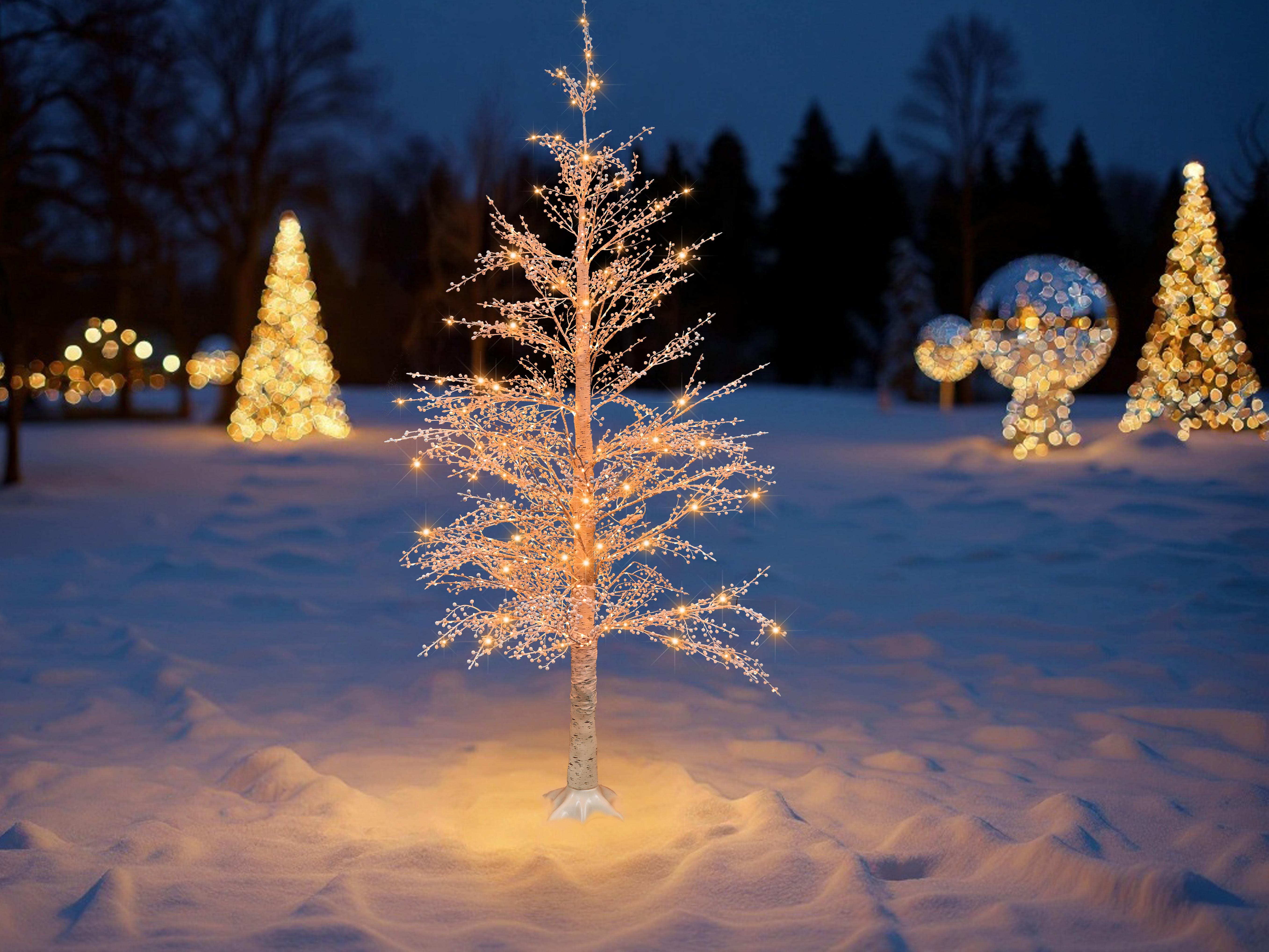 Buitendecoratie LED SUONTEE Kerstboom 180 cm Wit