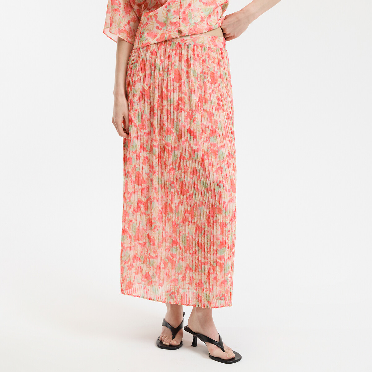 COLEÇÕES LA REDOUTE<br>Saia longa plissada, estampada