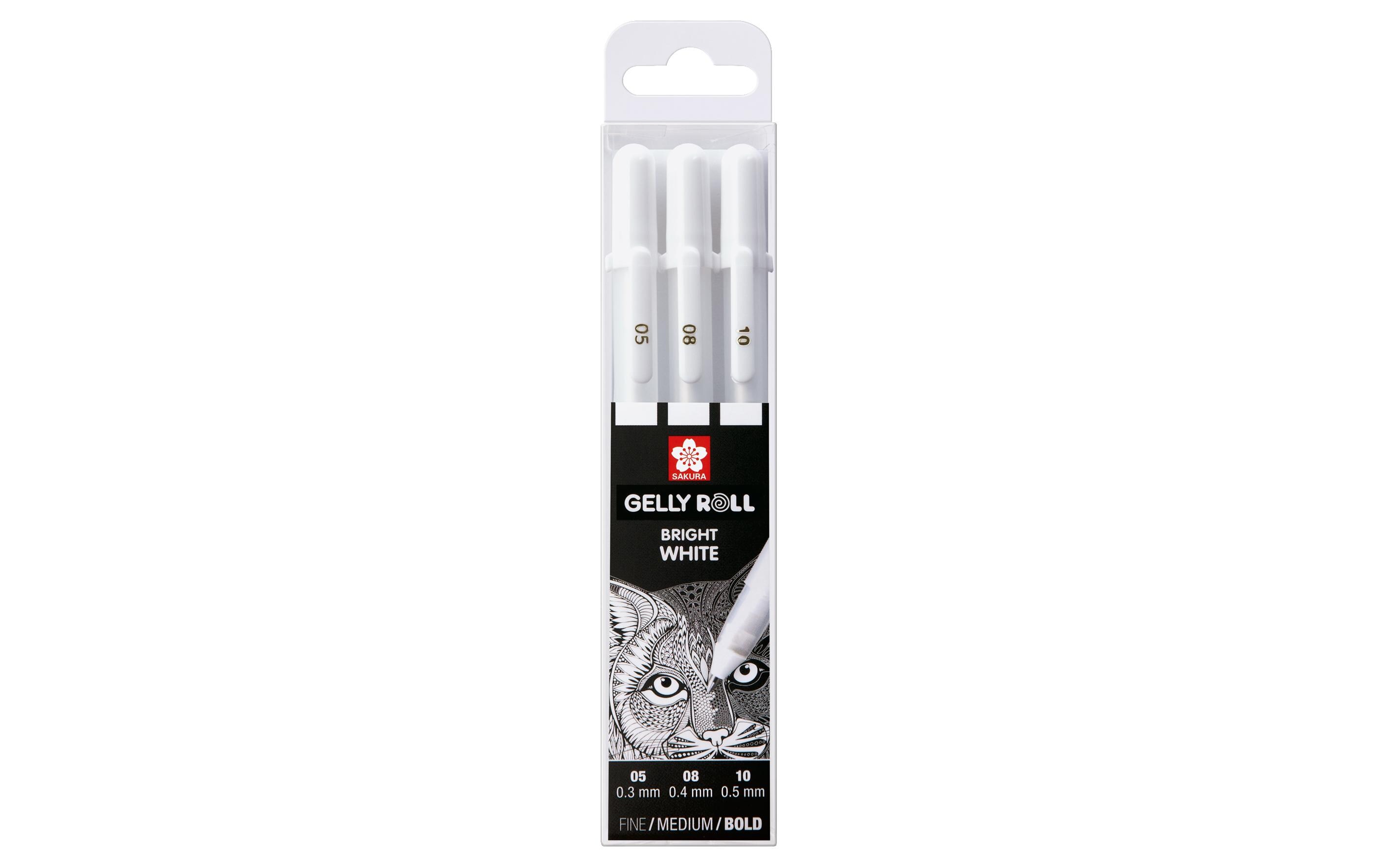Gelschreiber Gelly Roll Basic 3er-Set, WeissGelstifte für dicke und dünne Linien