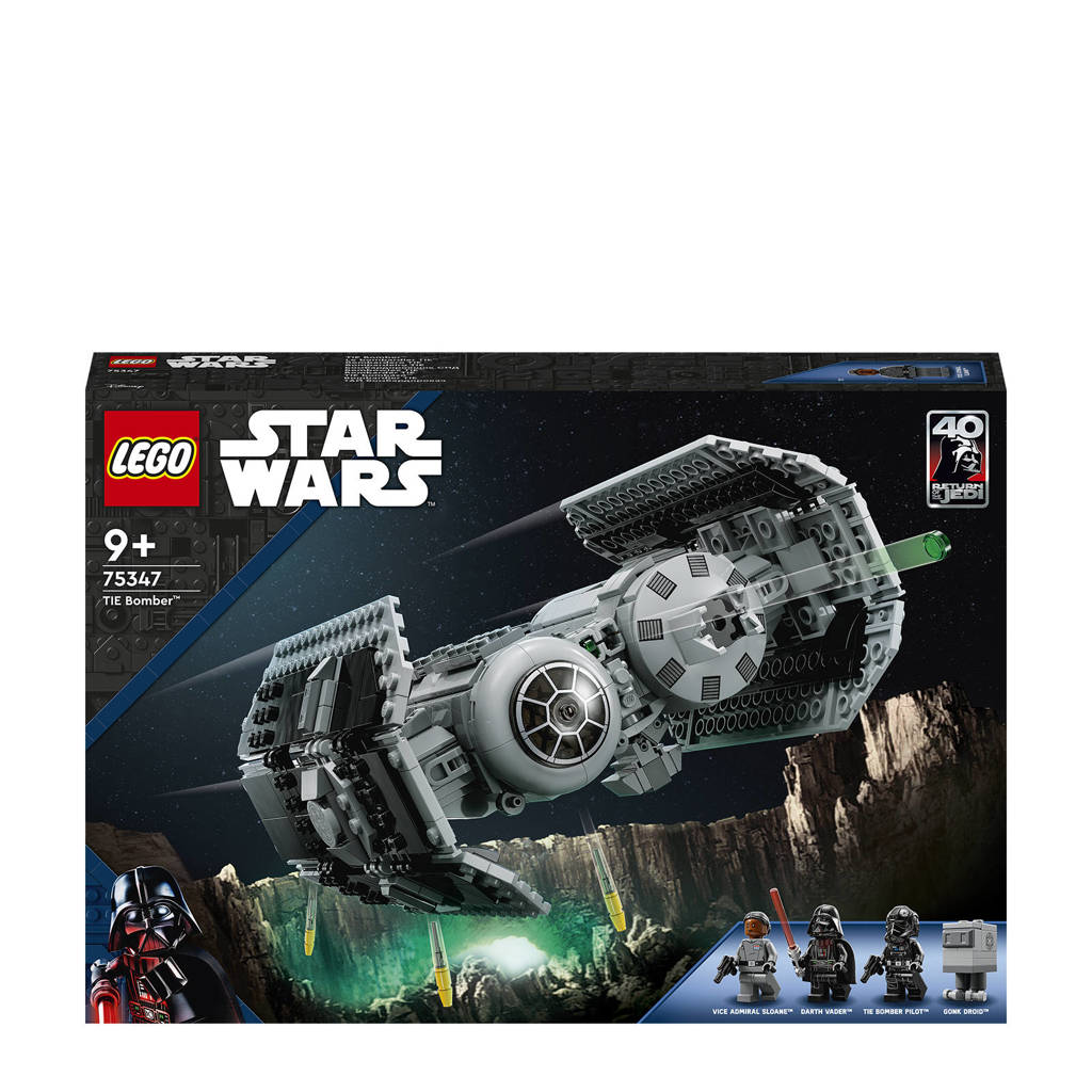 Tie BomberTIE Bomber, Starfighter Bouwpakket met Darth Vader en Gonk Droid 75347