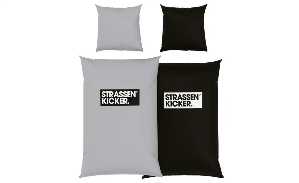 Bettwäsche-Set Strassenkicker Grau, Schwarz 200 cm 135 cm