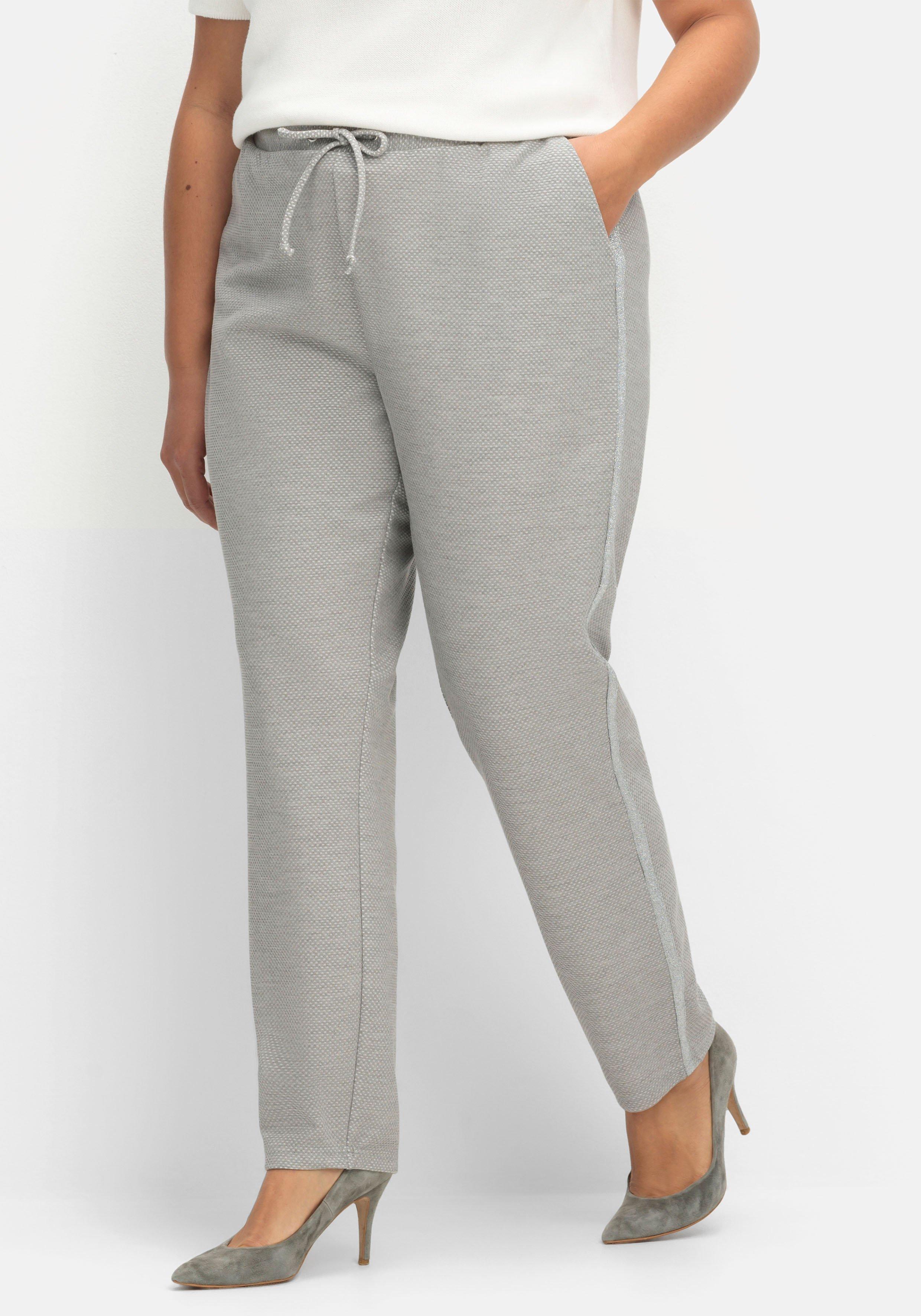 Joggpants in Struktur-Optik, mit Galonstreifen
