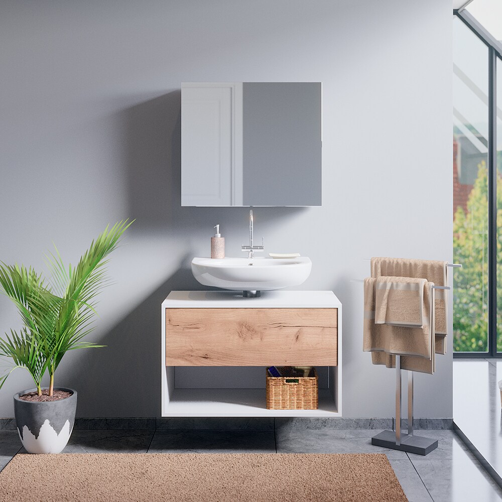 Vicco Spiegelschrank Badspiegel Wandspiegel Kate Weiß Eiche Spiegel Badmöbel