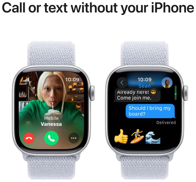Apple Watch S10 46mm GPS+Cel (Silver Alu/Blue Cloud sportsloop)