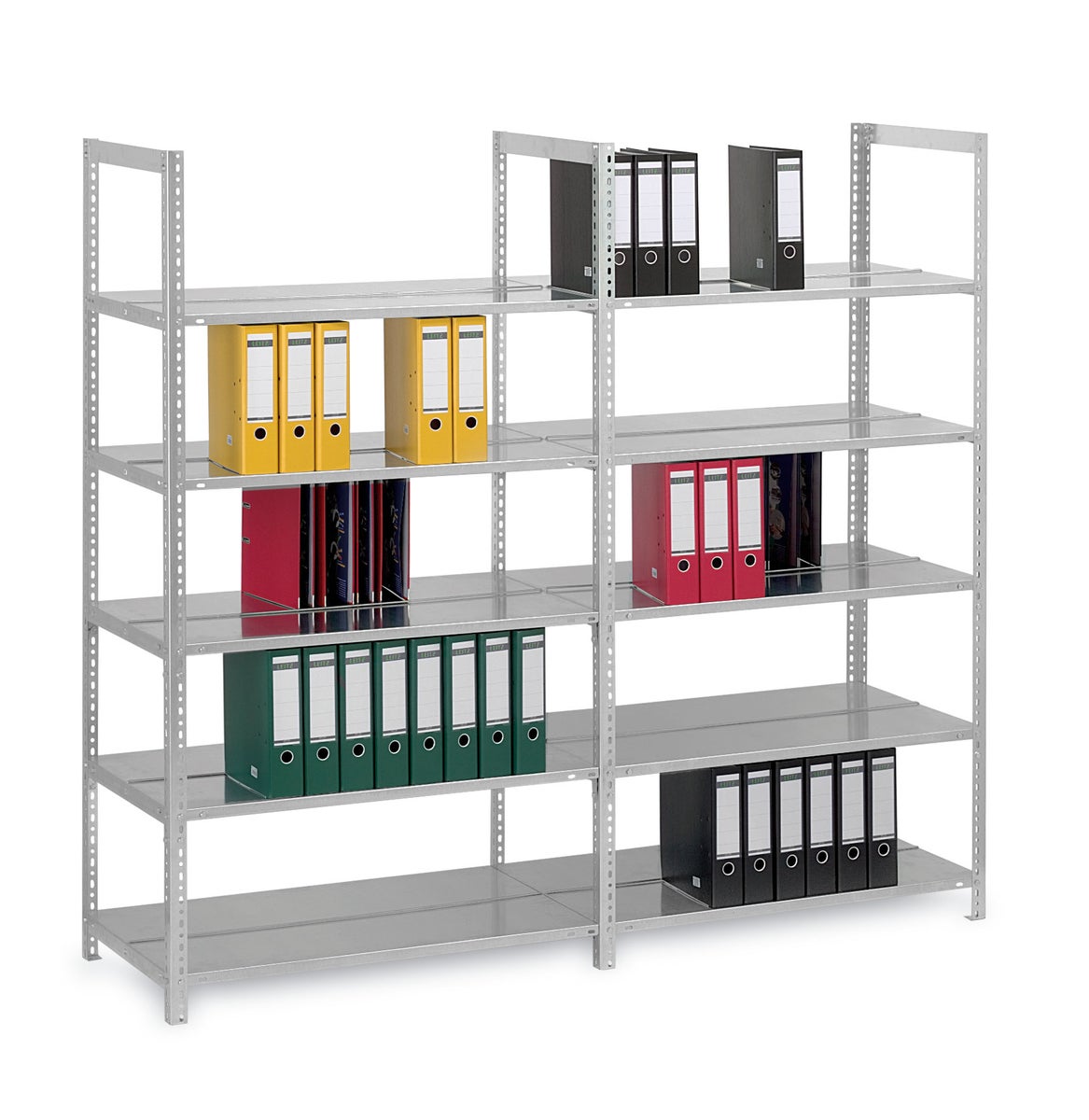 Archiefkast PROREGAL, boutsysteem, basiselement, HxBxD 290 x 75 x 60 cm, 8 legborden, legbordbelasting 90 kg, zonder bovenblad, aan beide zijden bruikbaar, verzinkt