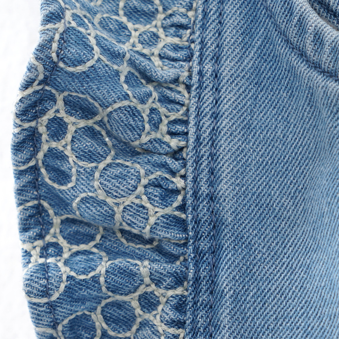 Topomini Pure Collection Baby Jeanskleid aus Bio-Baumwolle hellblau