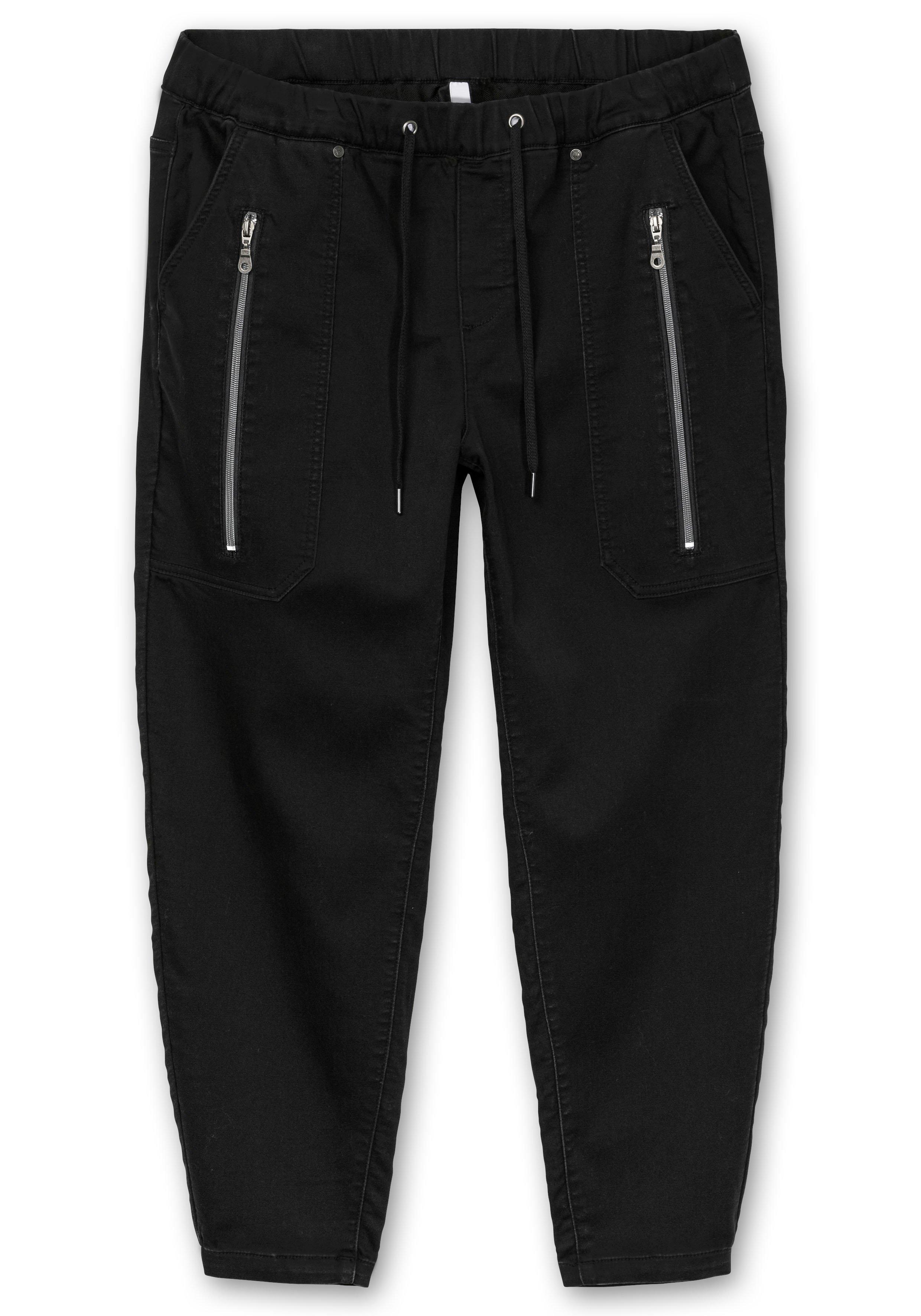 Joggpants aus Sweat-Denim, mit Zierreißverschluss