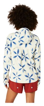 Veste imperméable Asics Metarun Shibori Beige/Bleu Femme