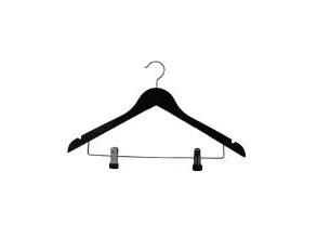 Bøjle med clips Træ 45 cm Sort,50 stk/krt