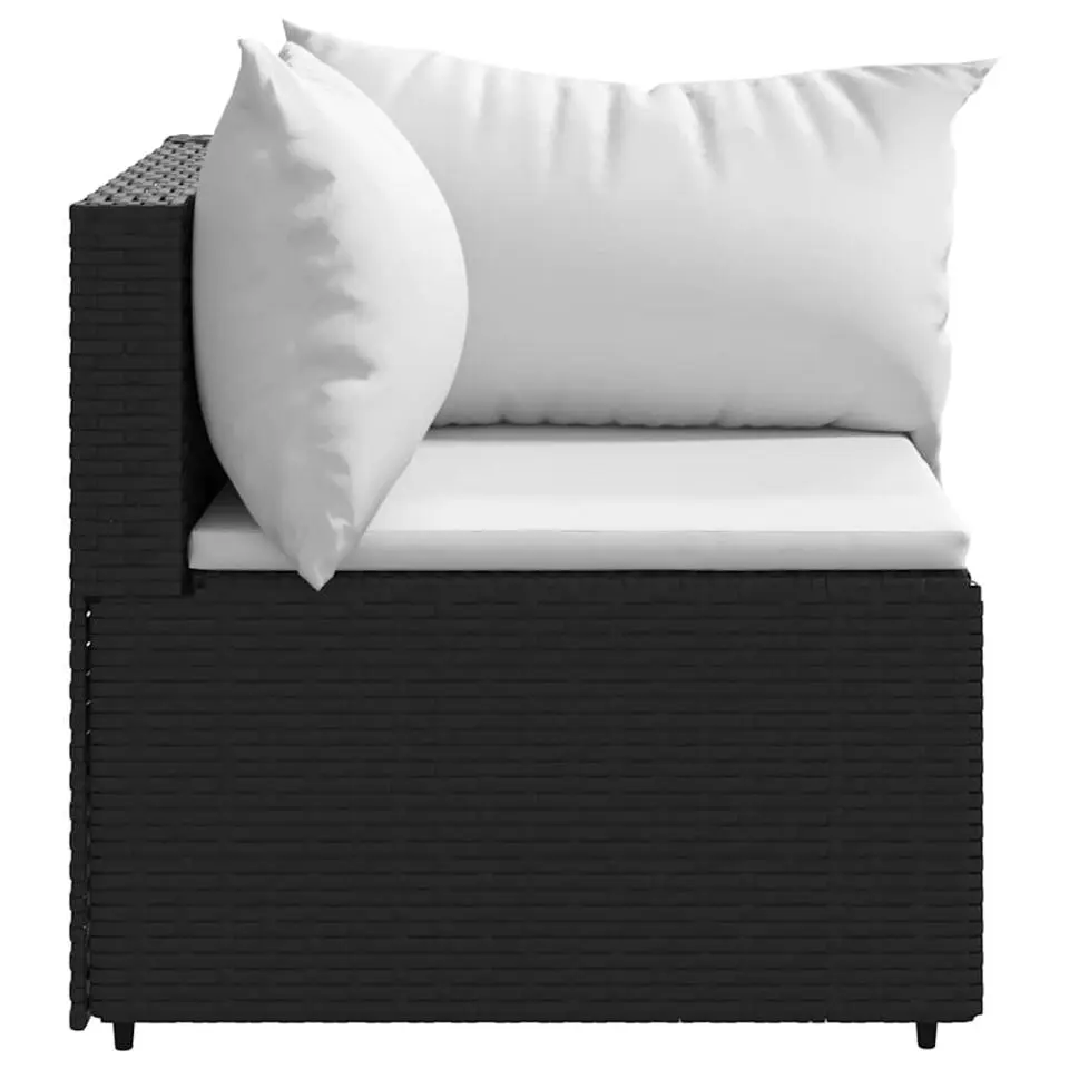vidaXL - Hoekbank - Zwart - Poly rattan