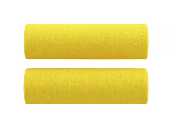 Canapé 2 places avec oreillers jaune clair 140 cm tissu