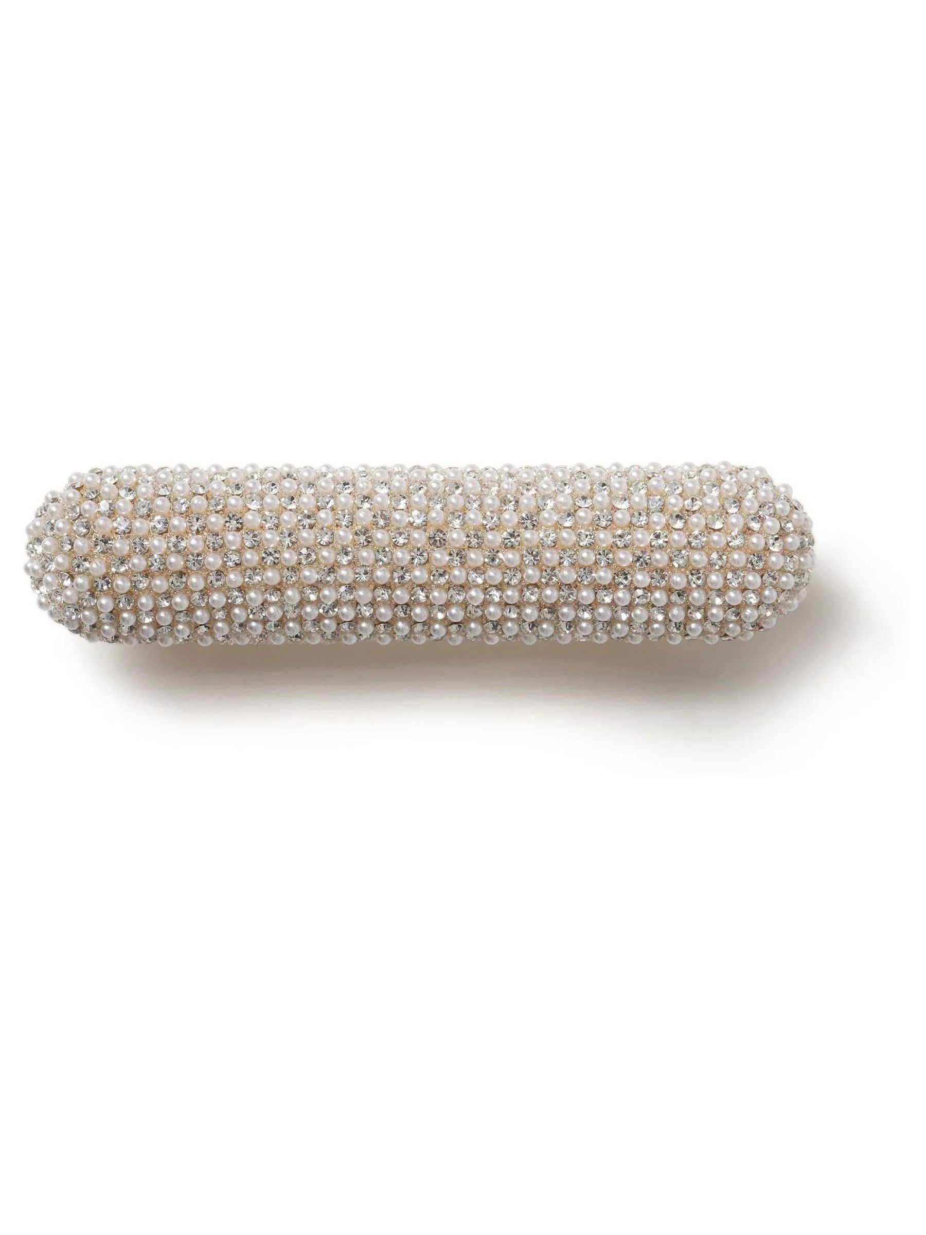 Aela Silver Tone Sparkle Pearl Barette Clip