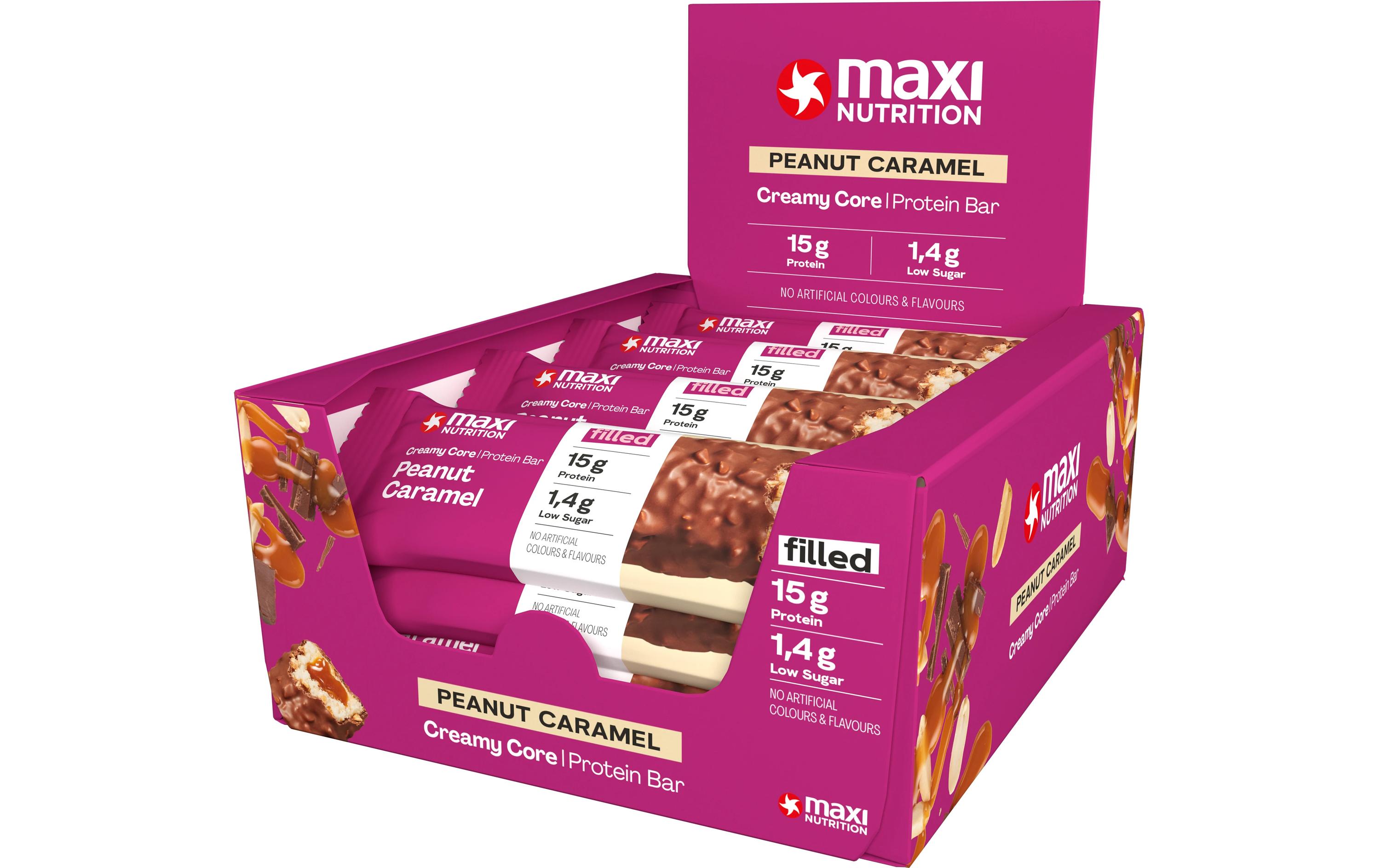 Riegel Creamy Core Caramel/Erdnuss, 12 x 45 gProteinriegel