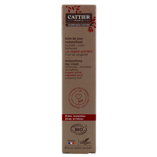 Cattier soin jour redensifiant rides installées - Crème anti âge bio