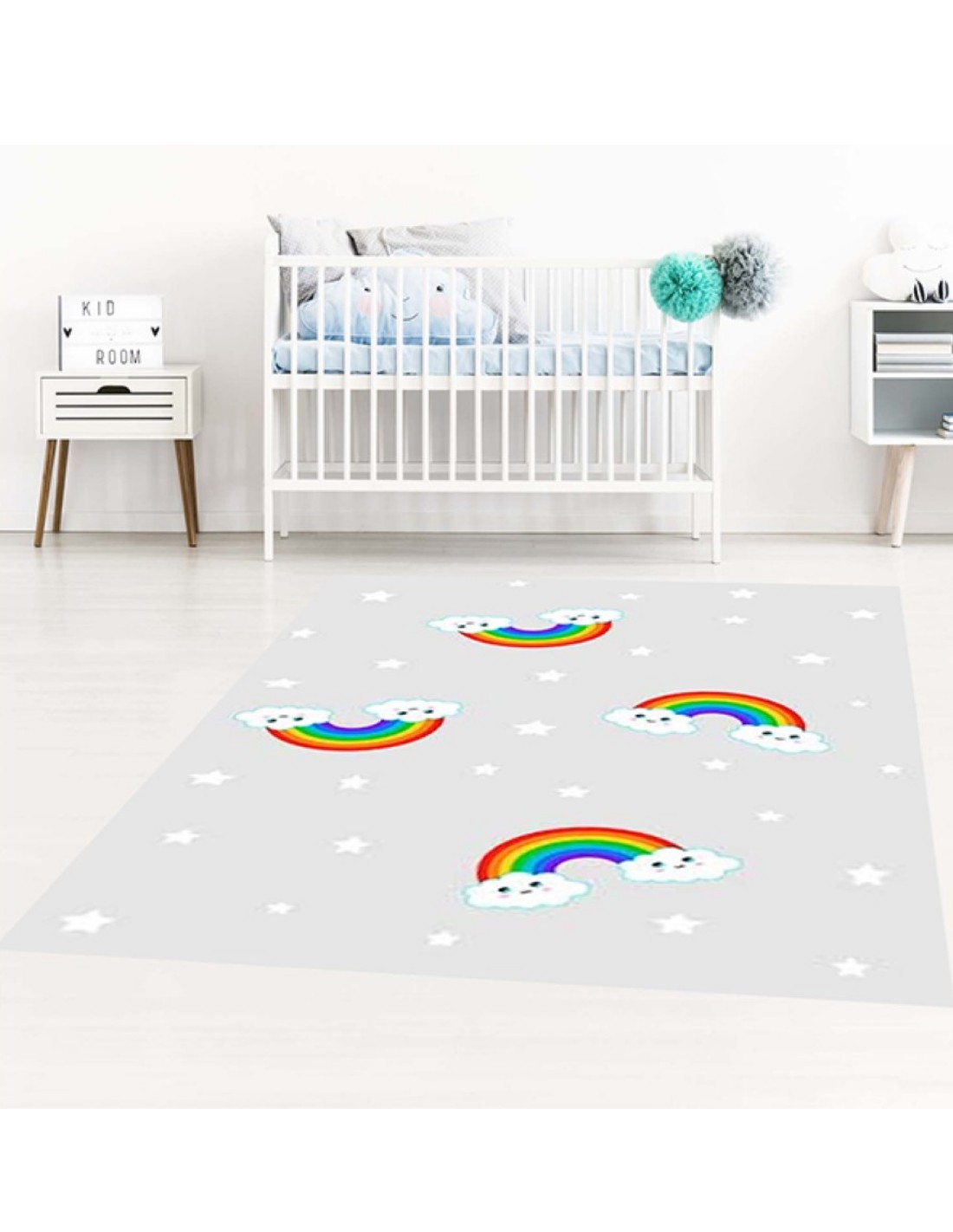 Mani Textile TPS_RAINBOW_GRI00 - Tapis Enfant RAINBOW
