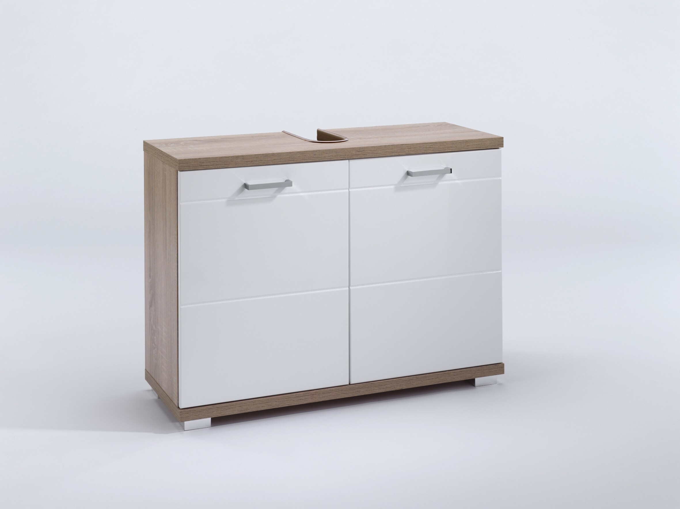 byLIVING Waschbeckenunterschrank NEBRASKA, Breite 80 cm, Artisan Eiche/weiß
