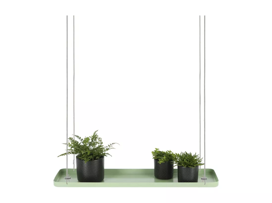 Support à plantes rectangulaire à suspendre vert Longueur de 58 cm
