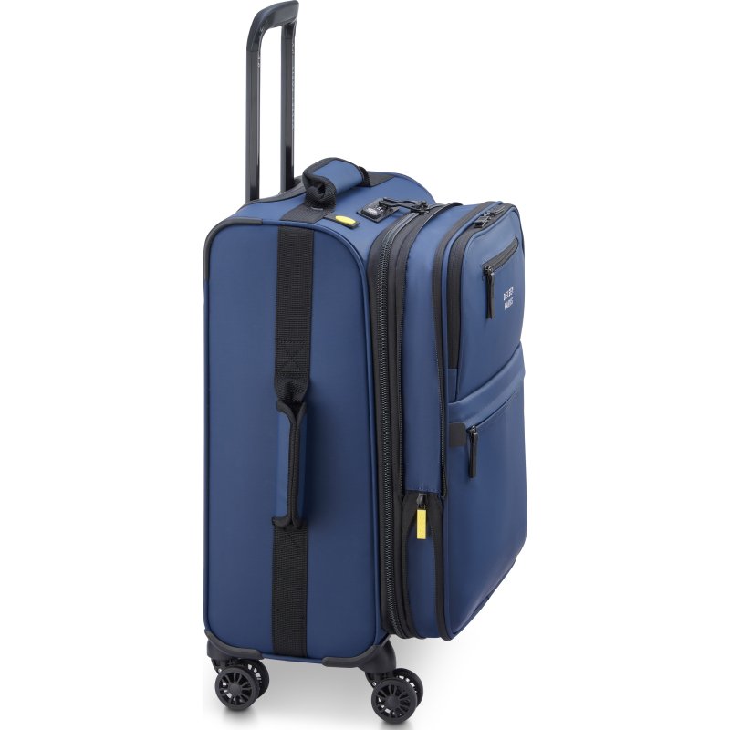 Maubert 2.0 valise cabine extensible 4 doubles roues 55 cm bleu