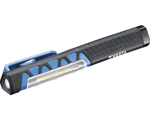 Varta LED werklamp, 40 m straalbereik, 1,5 W LED, met 3x AAA batterijen, antislip, WORK FLEX POCKET LIGHT, zwart/blauw