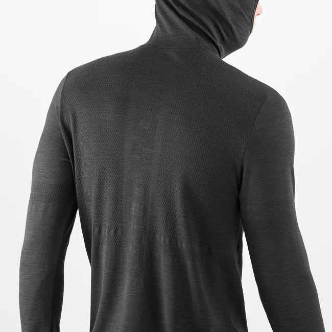 ESSENTIAL WOOL  Langarmshirt Baselayer Herren DEEPBLACK