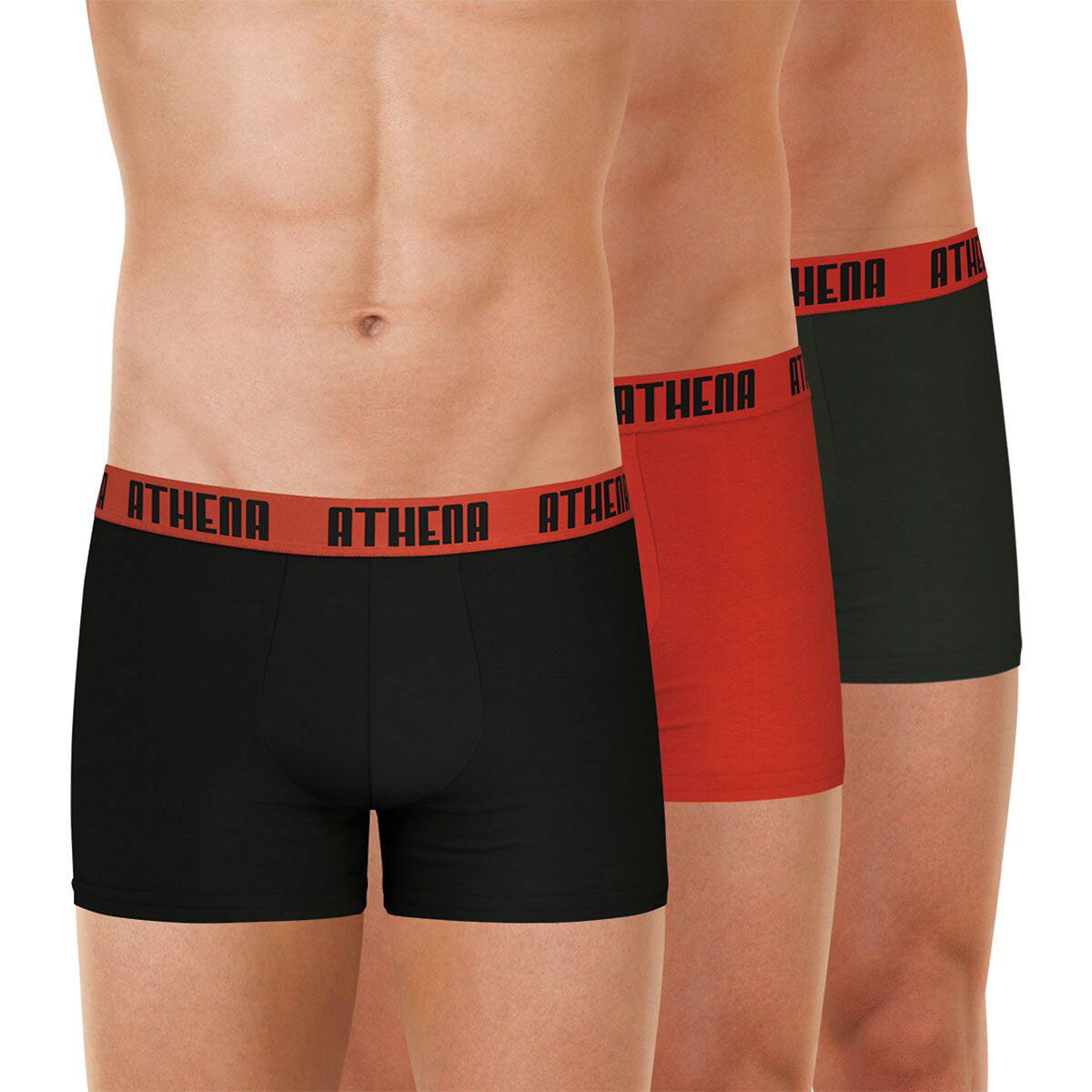 ATHENA<br>Conjunto de 3 cuecas boxer na cor básica