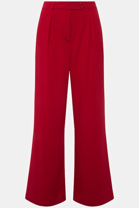 Hose, High Waist, weites Bein, Bundfalten