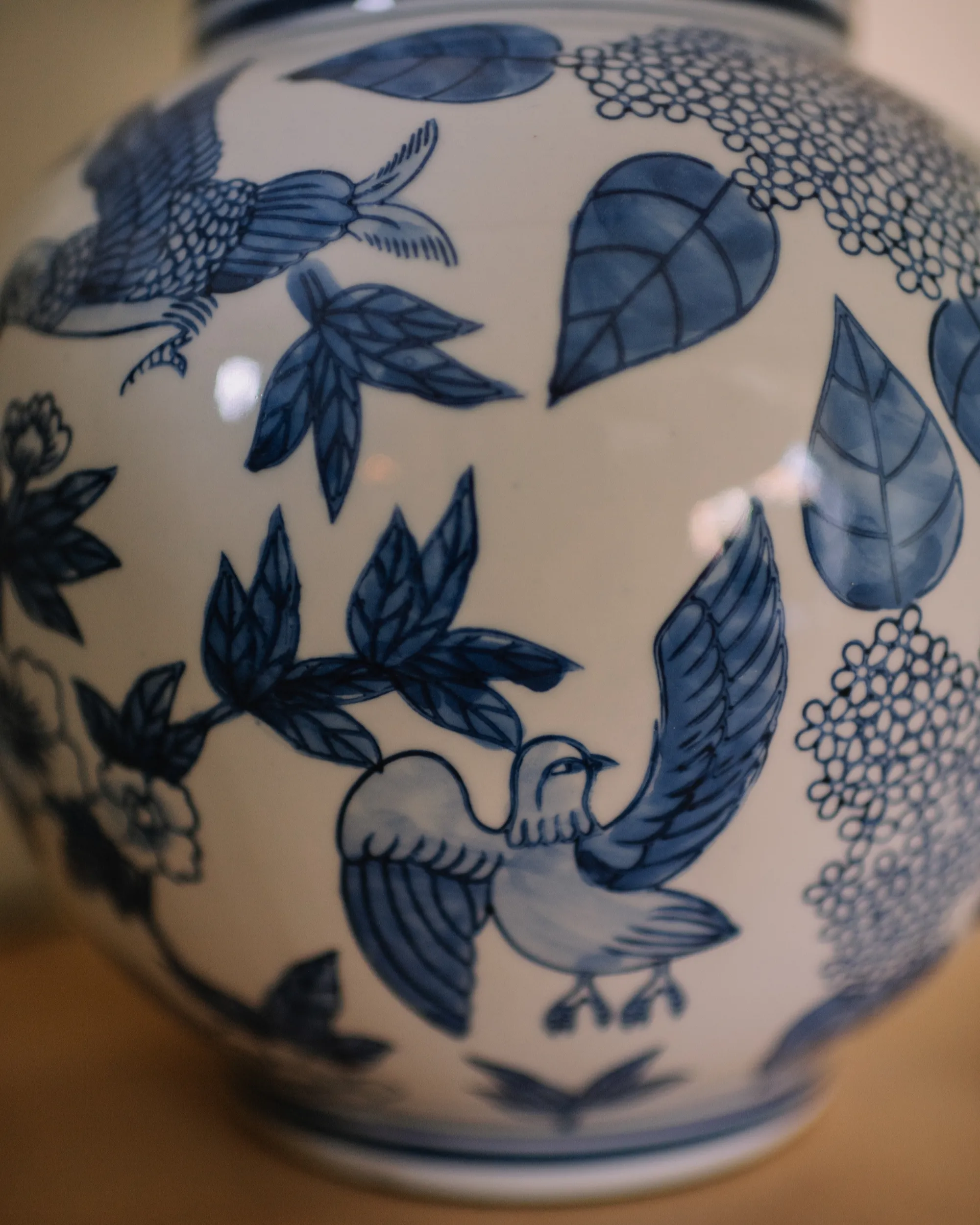 Tafellamp ARUNCA Porselein Wit/blauw