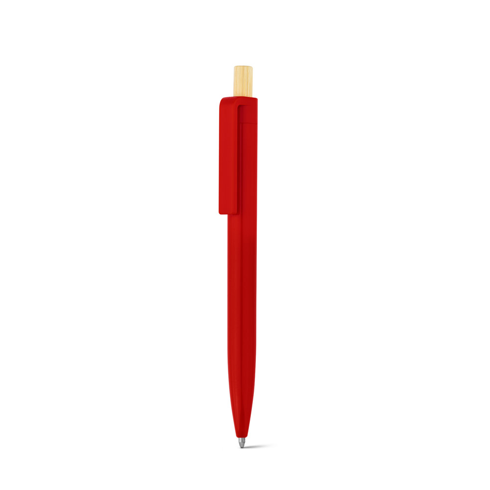 hi!dea 91945 - Stylo à bille en ABS recyclé (100% rABS) avec bouton en bambou