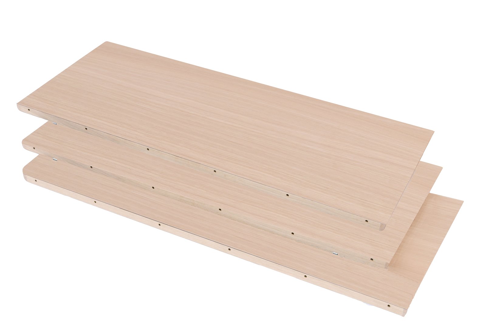 Stretch ileggsplate (3 pk) 54x102 cm. Sett av 3 stk. Hvitpigmentert, lakkert eikefinér