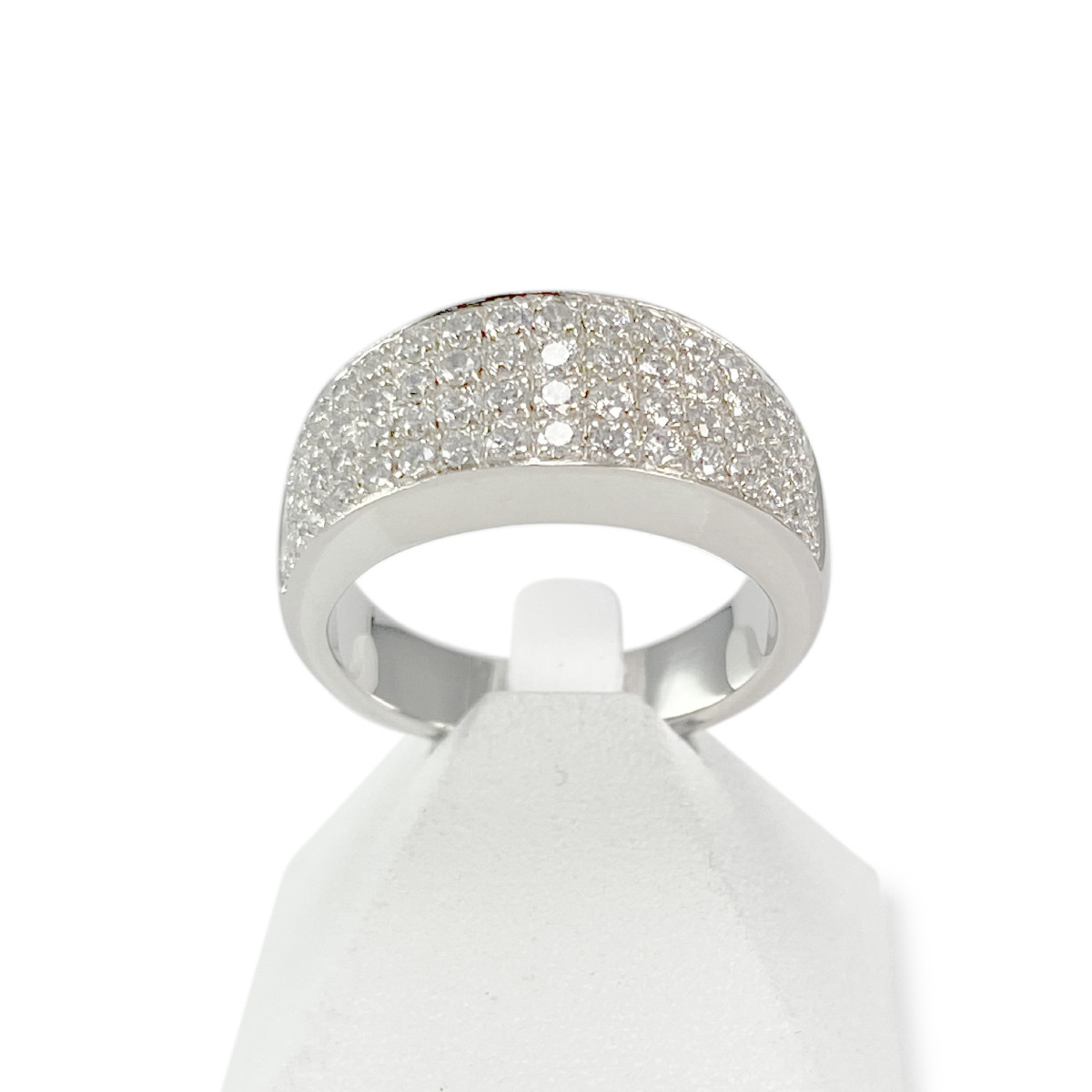 Bague d'occasion or 750 blanc diamants