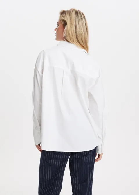 Poplin blouse oversized wit (WIT)
