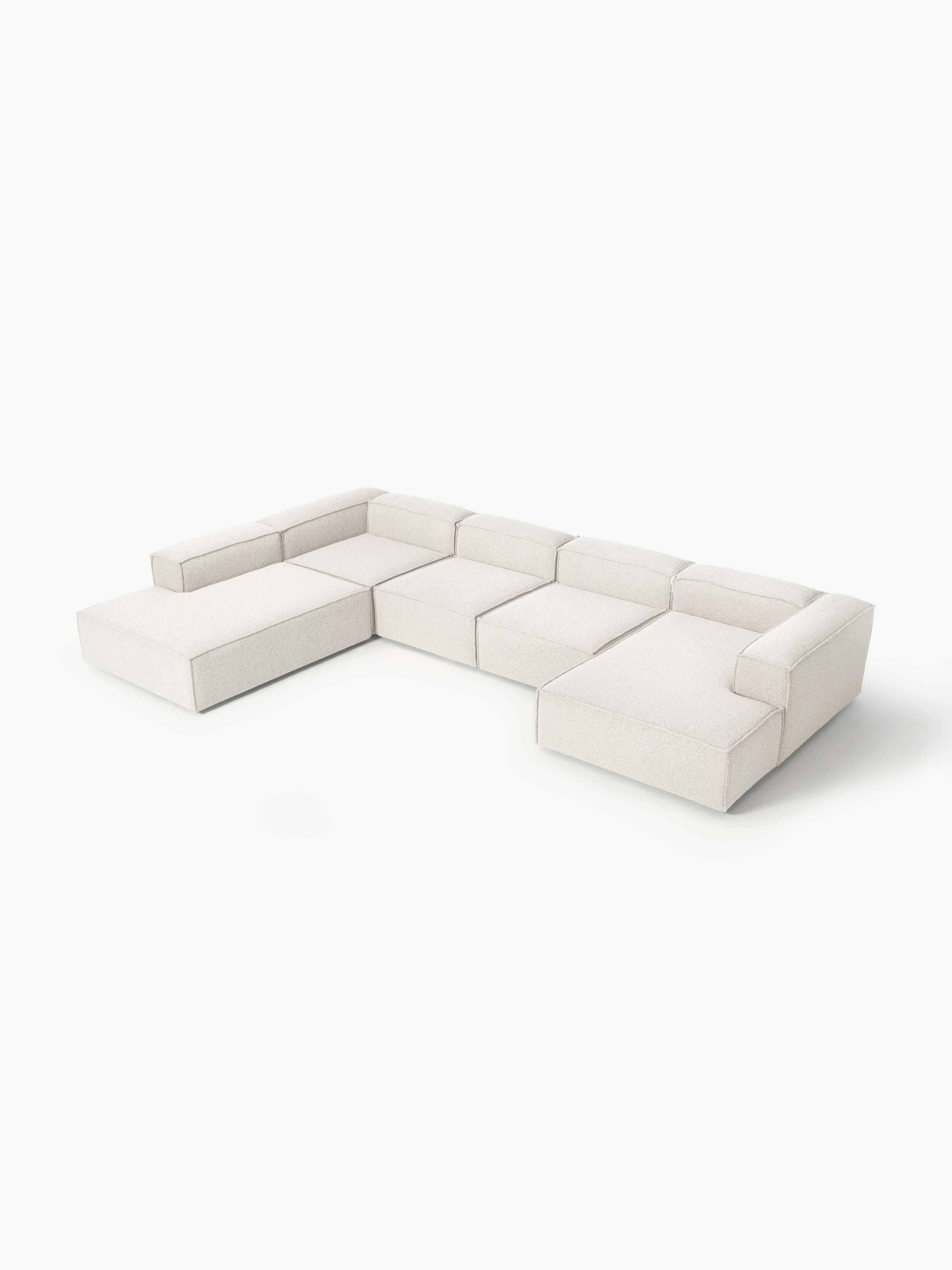 Modulaire U-bank Lennon uit bouclé