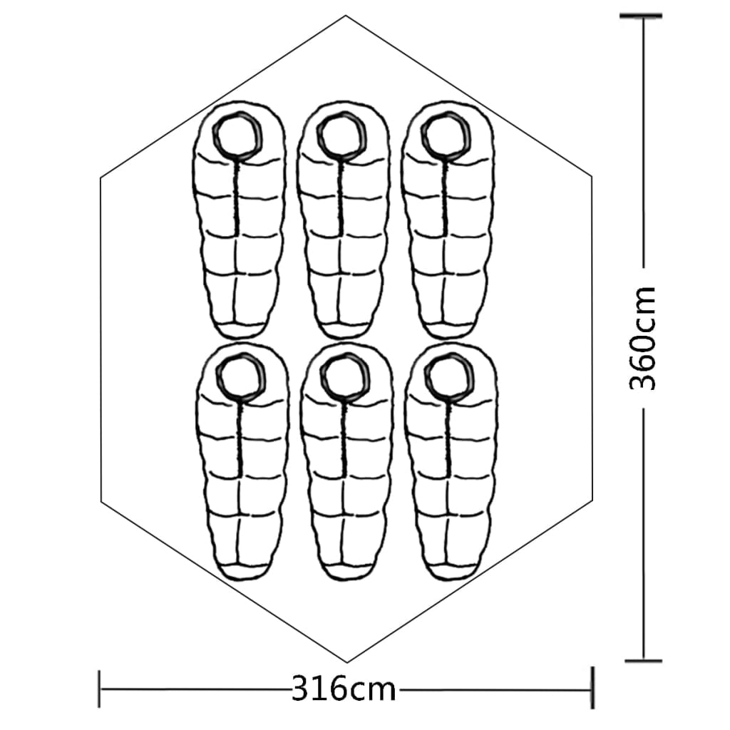 Barraca Vidaxl para 6 pessoas, azul