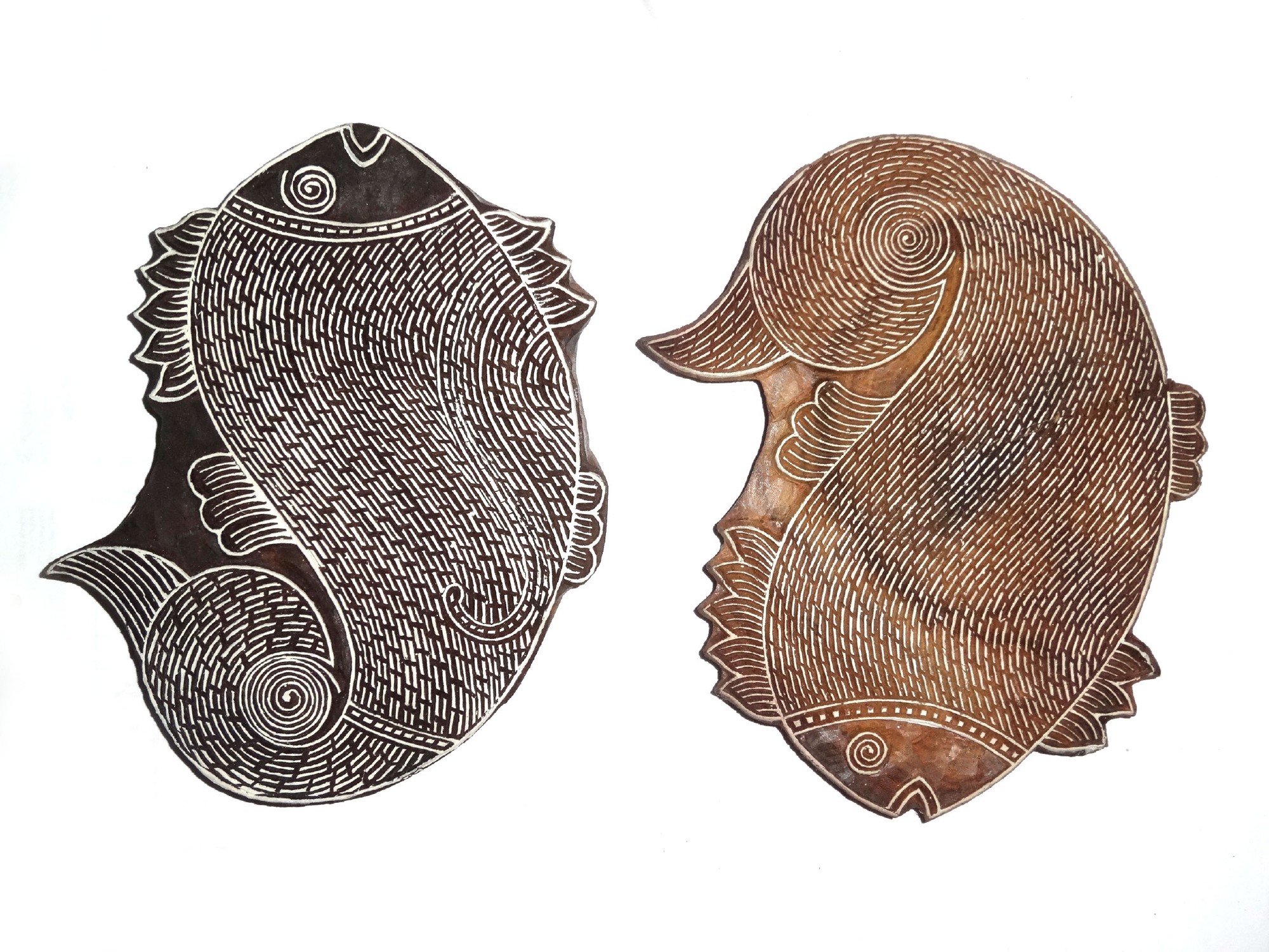 Textilstempel 'Fisch', braun, T 16 cm, B 1 cm günstig bestellen