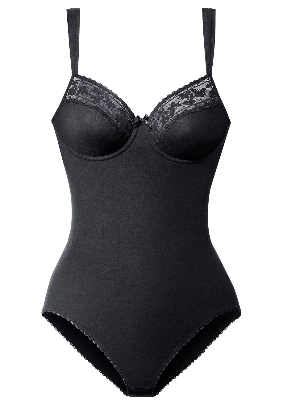 Nuance Body , mit feinen Borten und Spitzeneinsatz