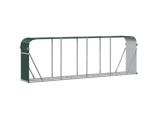 VIDAXL - Sac à outils Porte-bûches vert 300x45x100 cm acier galvanisé