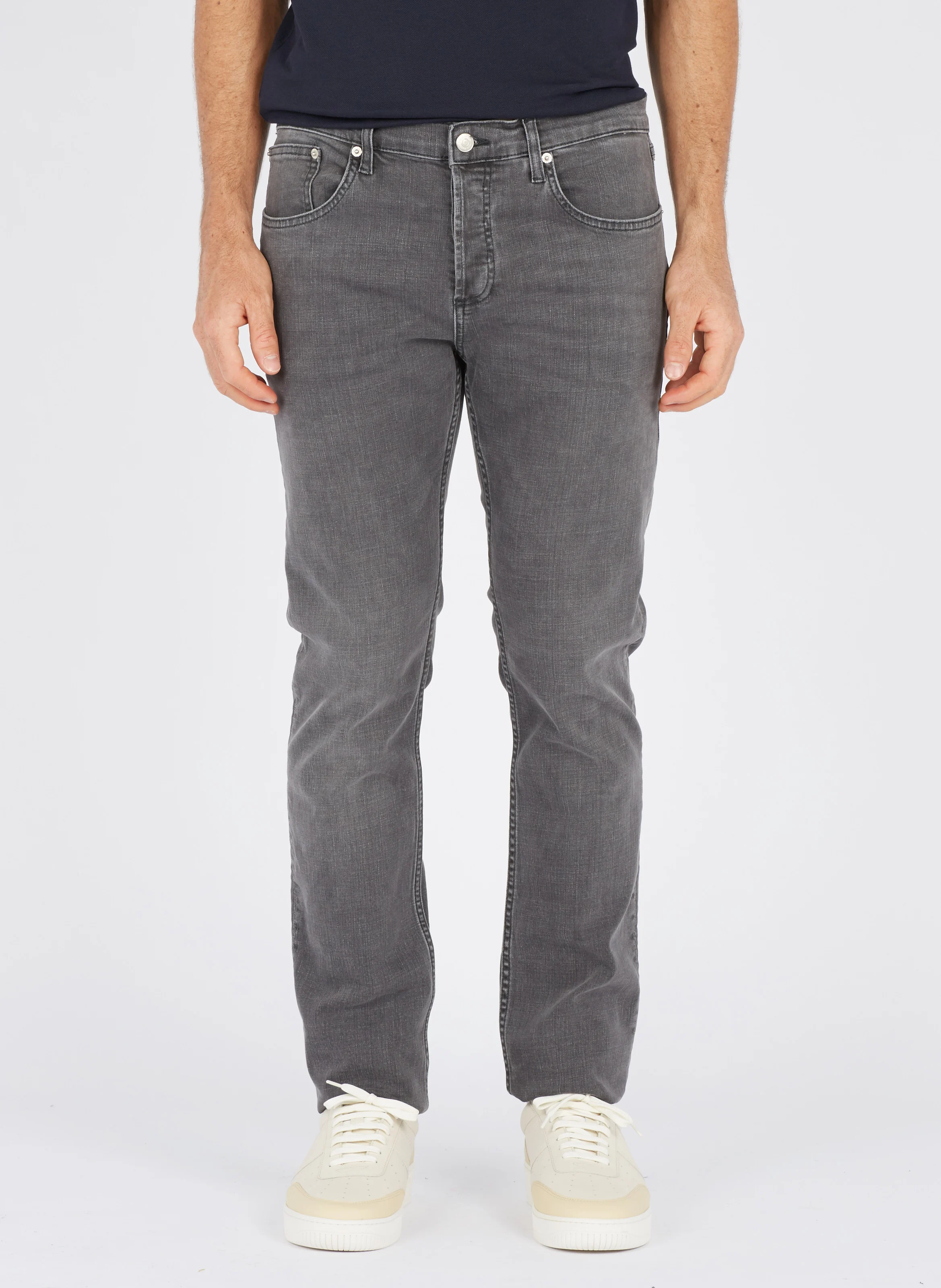 Jean slim taille normale en coton stretch | Gris
