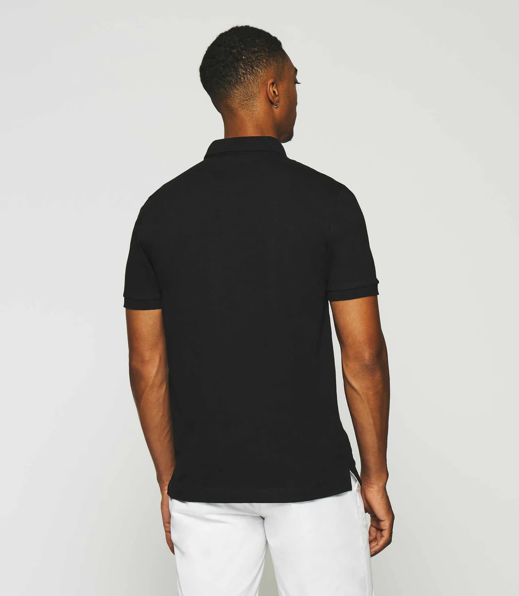 Polo uni manches courtes noir GREGOR