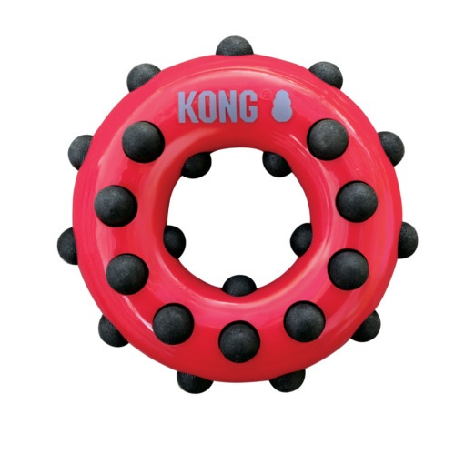 Brinquedo de mastigar Kong Dotz com dupla textura para cães