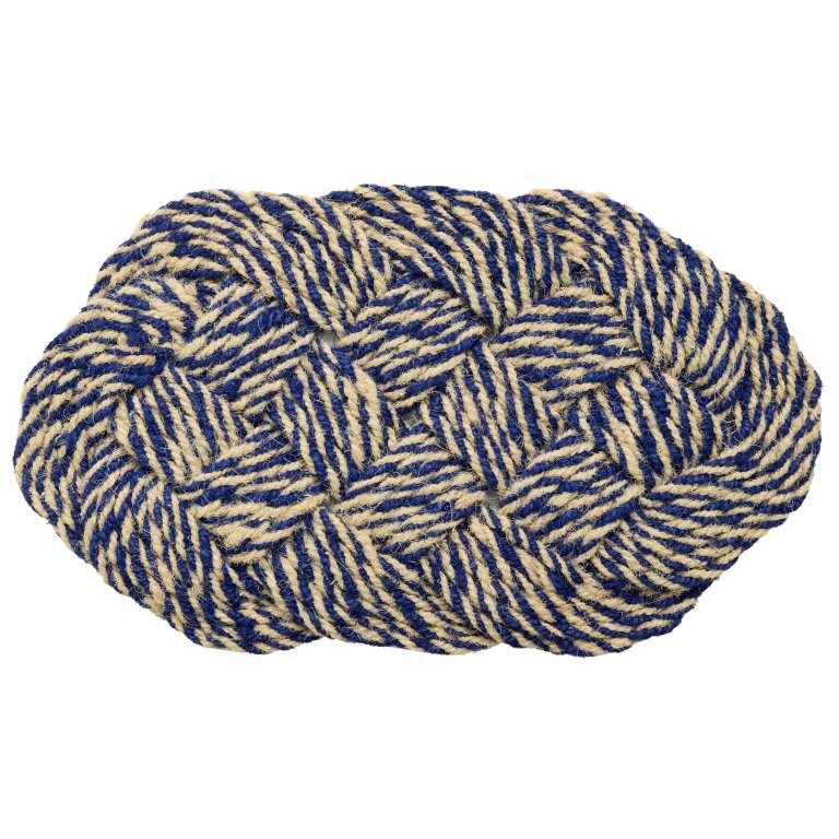 Hay Coco deurmat Swirl 40x80 Blue/Off-White